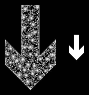 Çokgen Ağ Aşağı Ok Yönü Sihirle