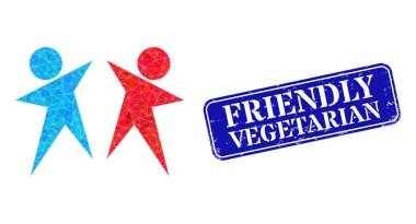 Partner Çokgen Simgesi ile Tehlike Dostu Vejetaryen Damgası