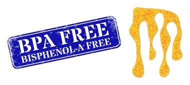 Kauçuk Bpa Bedava Bisfenol-A Free Stamp with Eriyen Bal Çokgen Simgesi