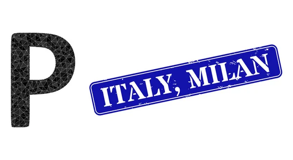 Италия, миланская марка и Ро-греческая многоугольная икона — стоковый вектор