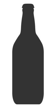 Raster Bira Şişesi Düz Simge İllüstrasyonu
