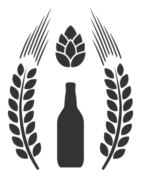 Raster Barley Beer Logo Flat Icon Image — стокове фото