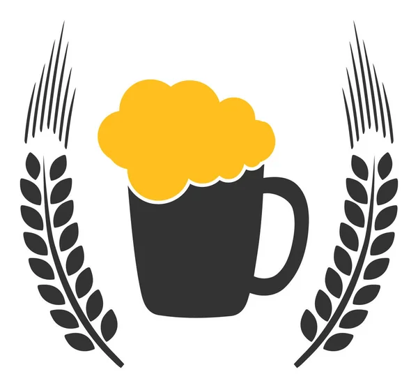 Растровий пивний маг логотип плоска ікона ілюстрація — стокове фото