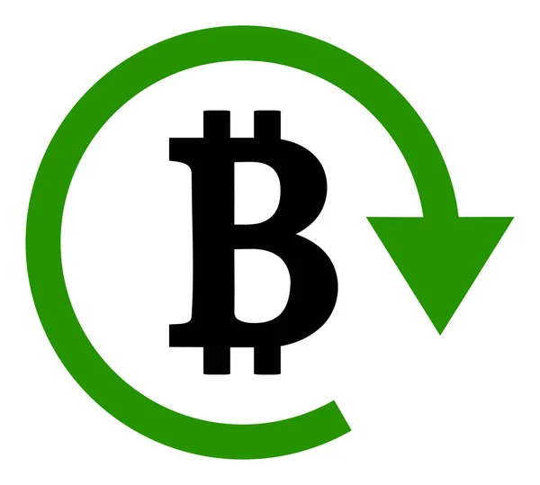 Raster Bitcoin Reembolsar imagen de icono plano —  Fotos de Stock