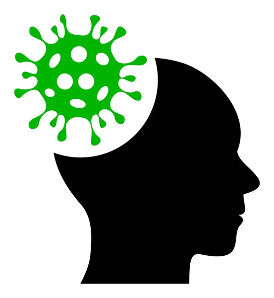 Símbolo de ícone plano de infecção cerebral Raster — Fotografia de Stock
