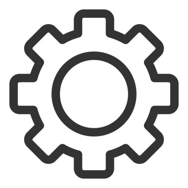 Raster Contour Gear Düz Simge ResmiName