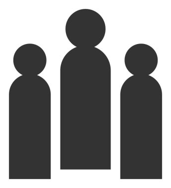 Raster Kalabalığı Düz Simge İllüstrasyonu