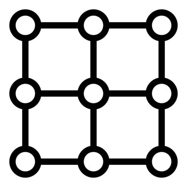 Raster Kristal Izgara Merkezleri Düz Simge Simgesi
