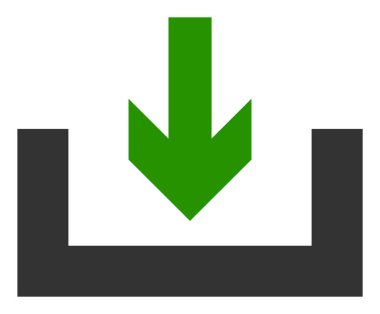 Raster İndirme Kutusu Düz Simgesi Sembolü