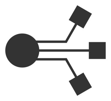 Raster Elektronik Bileşen Düz Simge İllüstrasyonu
