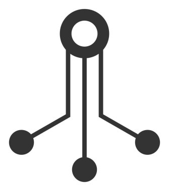 Raster Elektronik Sensör Düz Simgesi