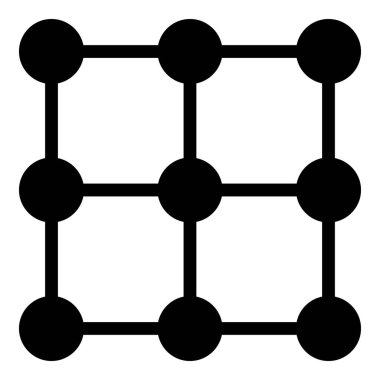 Raster Izgara Düğümleri Düz Simge Resmi