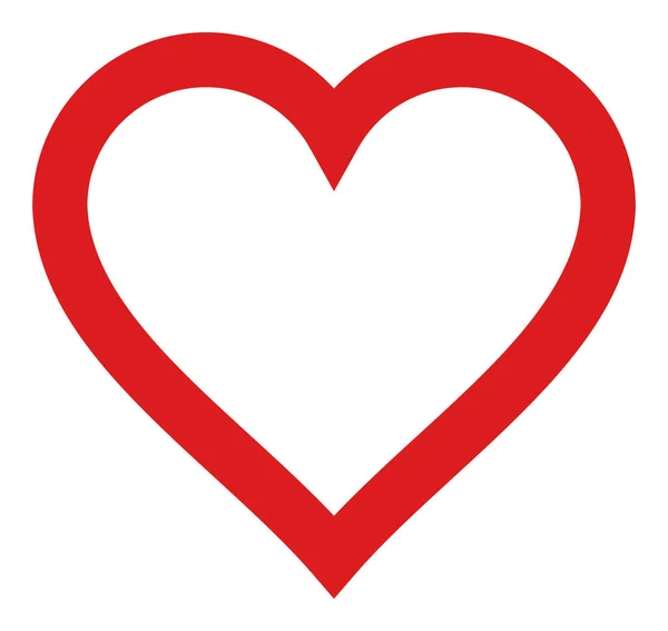 Raster kontur hjärta platt ikon symbol — Stockfoto