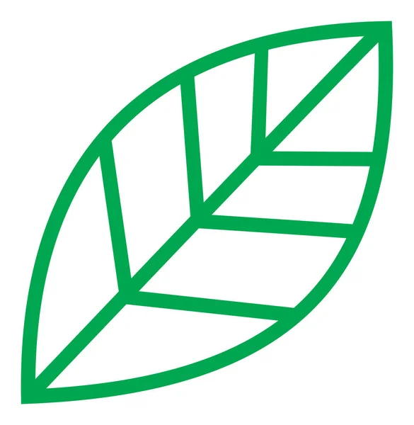 Raster Contour Leaf Flat Icon Illustratie — Stockfoto