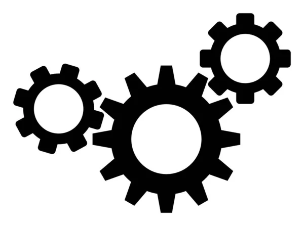 Raster Gear Mechanism Flat Icon Image — 스톡 사진