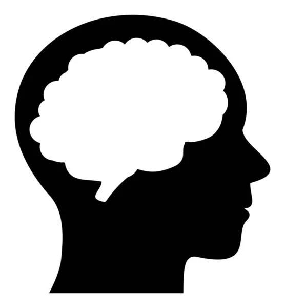 Raster Head Brain Flat Icon Illustration — 图库照片