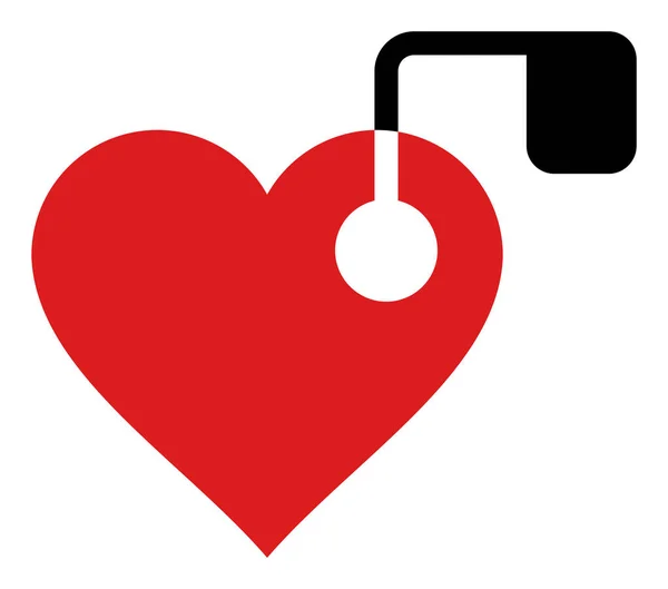 Raster hjärta pacemaker platt ikon Illustration — Stockfoto