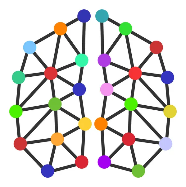 Symbole d'icône plate de réseau neuronal raster — Photo