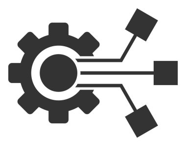 Raster Akıllı Bileşen Düz Simgesi