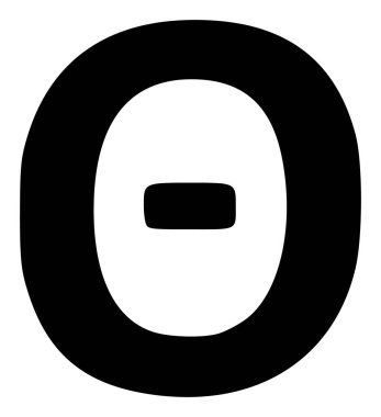 Raster Teta Yunan Sembolü Düz Simge İllüstrasyonu