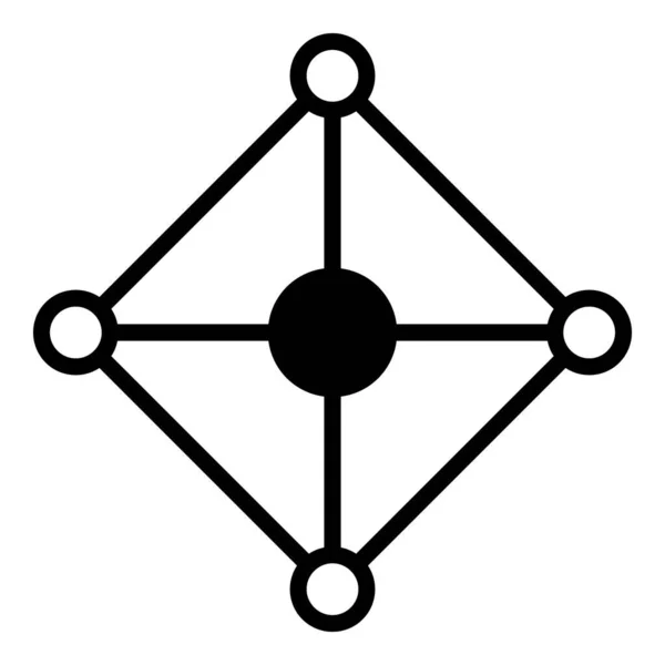 Raster Rhombus Grid Node Επίπεδη απεικόνιση εικονιδίου — Φωτογραφία Αρχείου