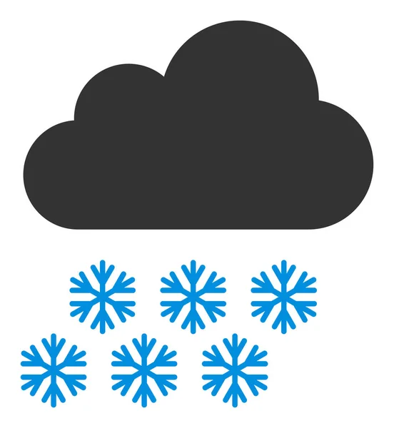 Raster Snow Cloud Flat Icon Image — Stock fotografie