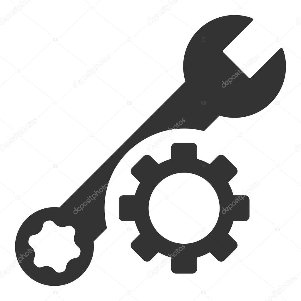 Raster Tuning Wrench Flat Icon Image