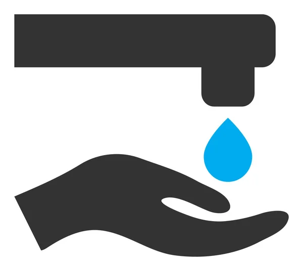 Raster Water Thrift Hand Flat Icon Symbool — Stockfoto