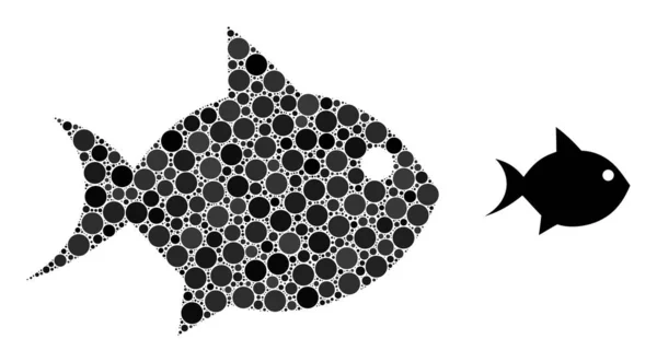 Vector Fish Mosaic of Small Circles — Stock Vector