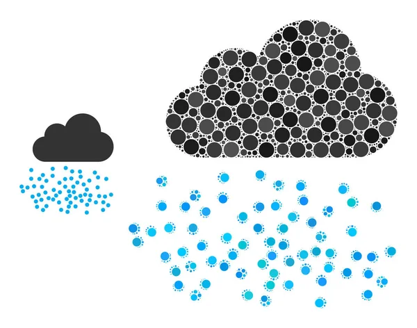 Composição da nuvem de nevoeiro vetorial de pequenos círculos —  Vetores de Stock