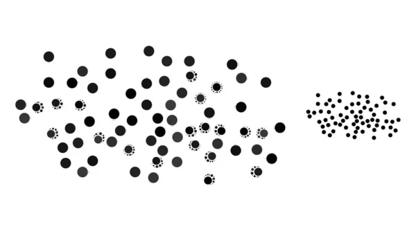 Διάνυσμα ομίχλης Σωματίδια Ψηφιδωτό των μικρών κύκλων — Διανυσματικό Αρχείο