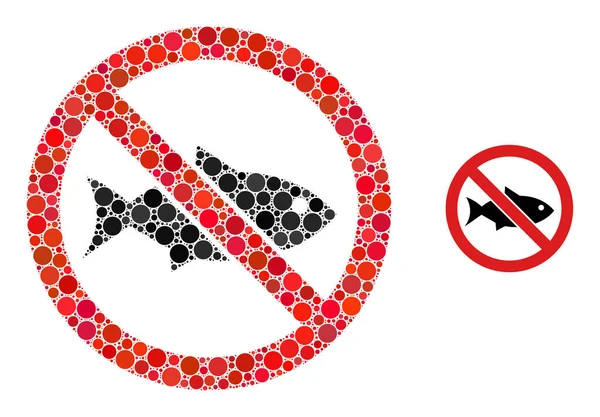 Vetor proibido Peixe Mosaico dos pontos — Vetor de Stock