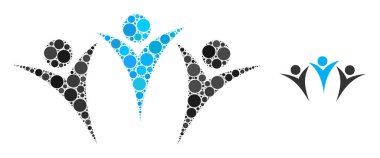 Vektör Arkadaşlar Noktalar Kolajı