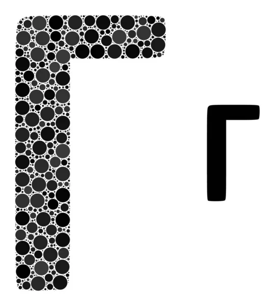 Vector Gamma Greek Symbol Composition of Dots — стоковий вектор