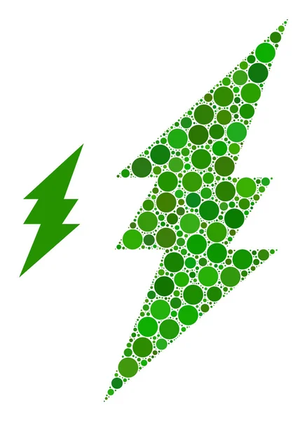 Vector Verde Electricidad Composición de puntos — Archivo Imágenes Vectoriales