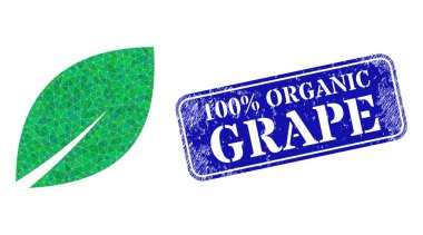 Plastik 100 indirimli organik üzüm damgası Botanik Yaprak Üçgeni Doldurulmuş Simge