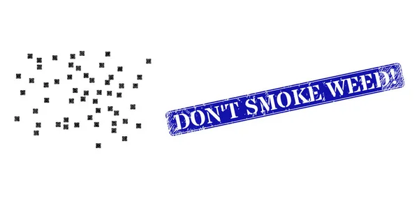 Текстурированная марка "Don T Smoke Weed Stamp with Dust Particles Polygonal Icon" — стоковый вектор