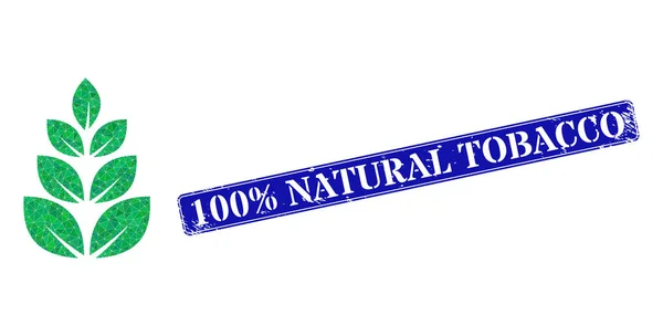 100 знижок Natural Tobacco Watermark with Plantation Triangle Filled Icon — стоковий вектор