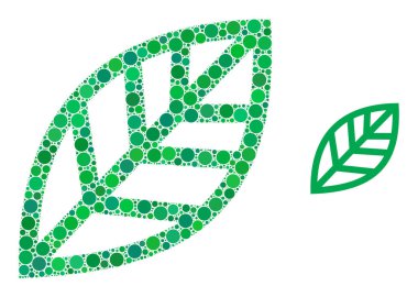 Küçük Çemberlerin Vektör Bitkisi Yaprak Kolajı