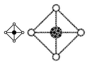 Noktaların Vektör Rhombus Izgara Kolajı
