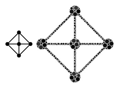 Küçük Çemberlerin Vektör Rhombus Izgara Düğümleri bileşimi