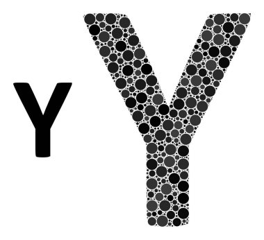 Vektör Upsilon Yunan Noktalar Harfi Kolajı