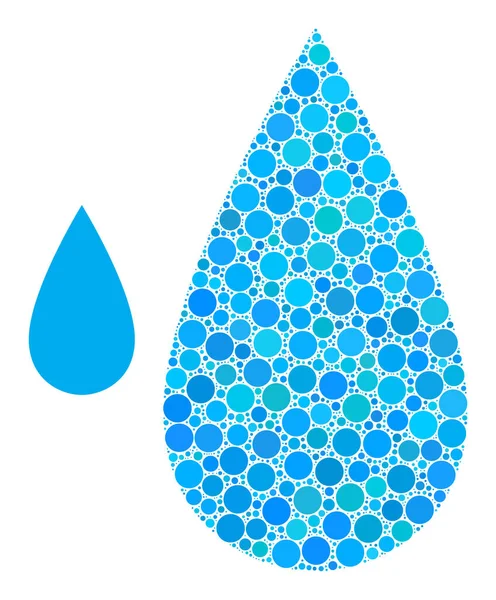 Vector Water Drop Composition of Dots — Stock Vector