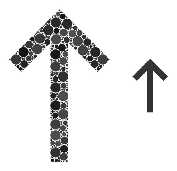 Mozaika malých kruhů se šipkou nahoru — Stockový vektor