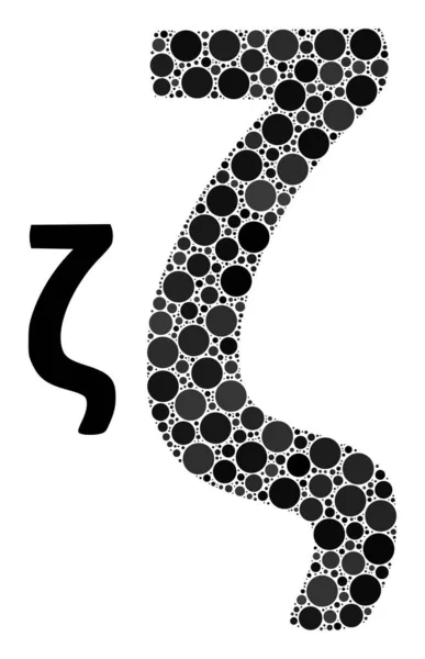 Vektor Zeta Greek Lowercase Simbol Komposisi Lingkaran Kecil - Stok Vektor