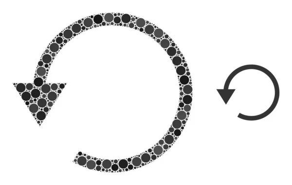Vektorová otočná levá koláž malých kruhů — Stockový vektor