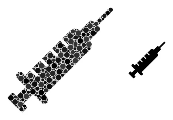 Διάνυσμα Σύριγγας Collage of Dots — Διανυσματικό Αρχείο