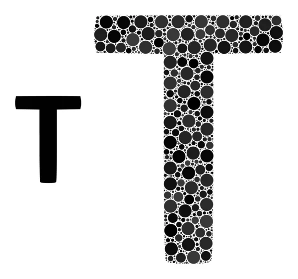 Vector Tau Greek Letter Composition of Dots — стоковий вектор