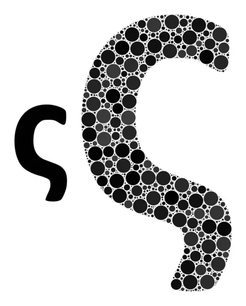 Vettore Sigma greco minuscolo lettera collage di piccoli cerchi — Vettoriale Stock