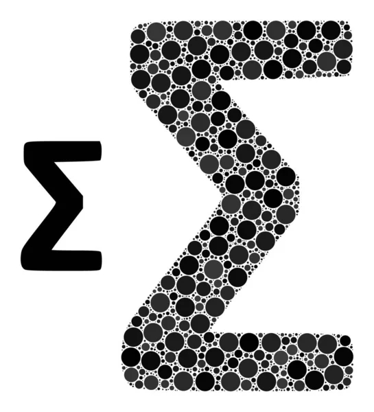Vector Sigma Greek Symbol Colage of Small Circles — стоковий вектор
